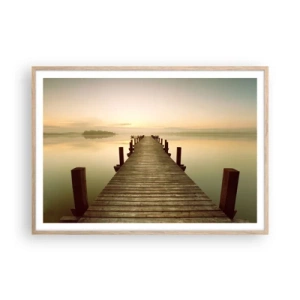 Poster in einem Rahmen aus heller Eiche - Tagesanbruch, Morgendämmerung, Licht - 100x70 cm