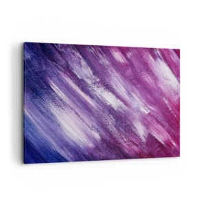 Bild auf Leinwand - Leinwandbild - Abstrakte Pinselstriche in Lila- und Rosatönen - 100x70cm - Wenn der sonnige Wind weht - Moderne Wanddekoration für Wohnzimmer und Schlafzimmer ARTTOR