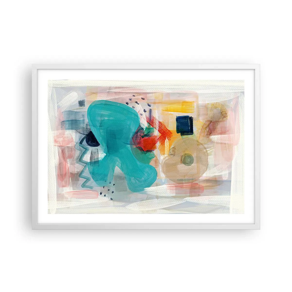 Poster in einem weißen Rahmen - Buntes Spiel - 70x50 cm