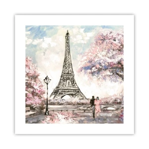 Poster - Aprilspaziergang durch Paris - 40x40 cm