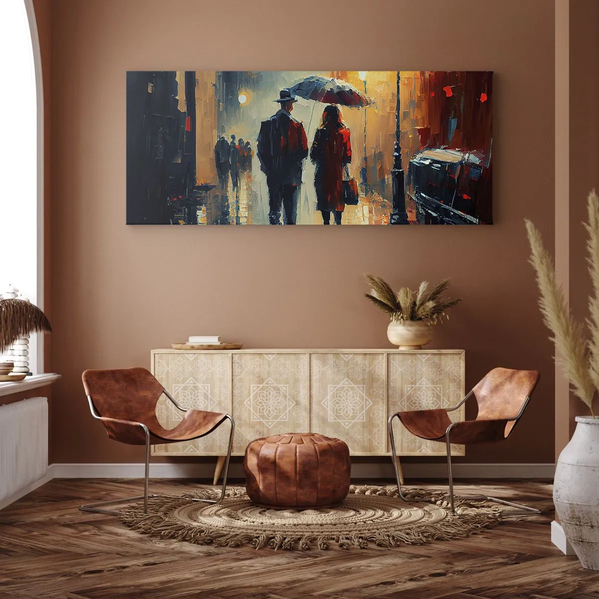 Bild auf Leinwand - Leinwandbild - Urbane Liebesgeschichte - 100x40 cm