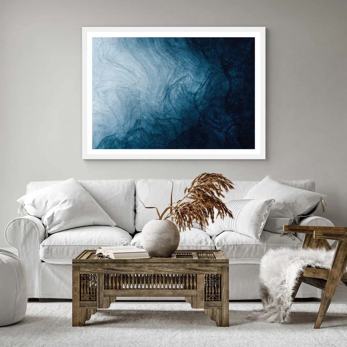 Poster in einem weißen Rahmen - Greifen Sie tief - 30x30 cm
