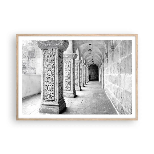 Poster in einem Rahmen aus heller Eiche - Und wo geht’s hin...? - 100x70 cm