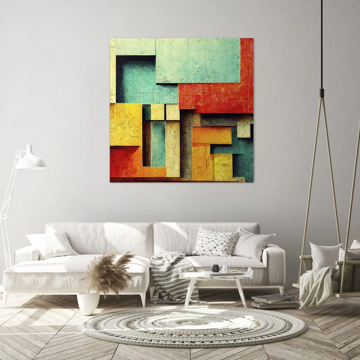 Bild auf Leinwand - Leinwandbild - Festival der rechten Winkel - 40x40 cm