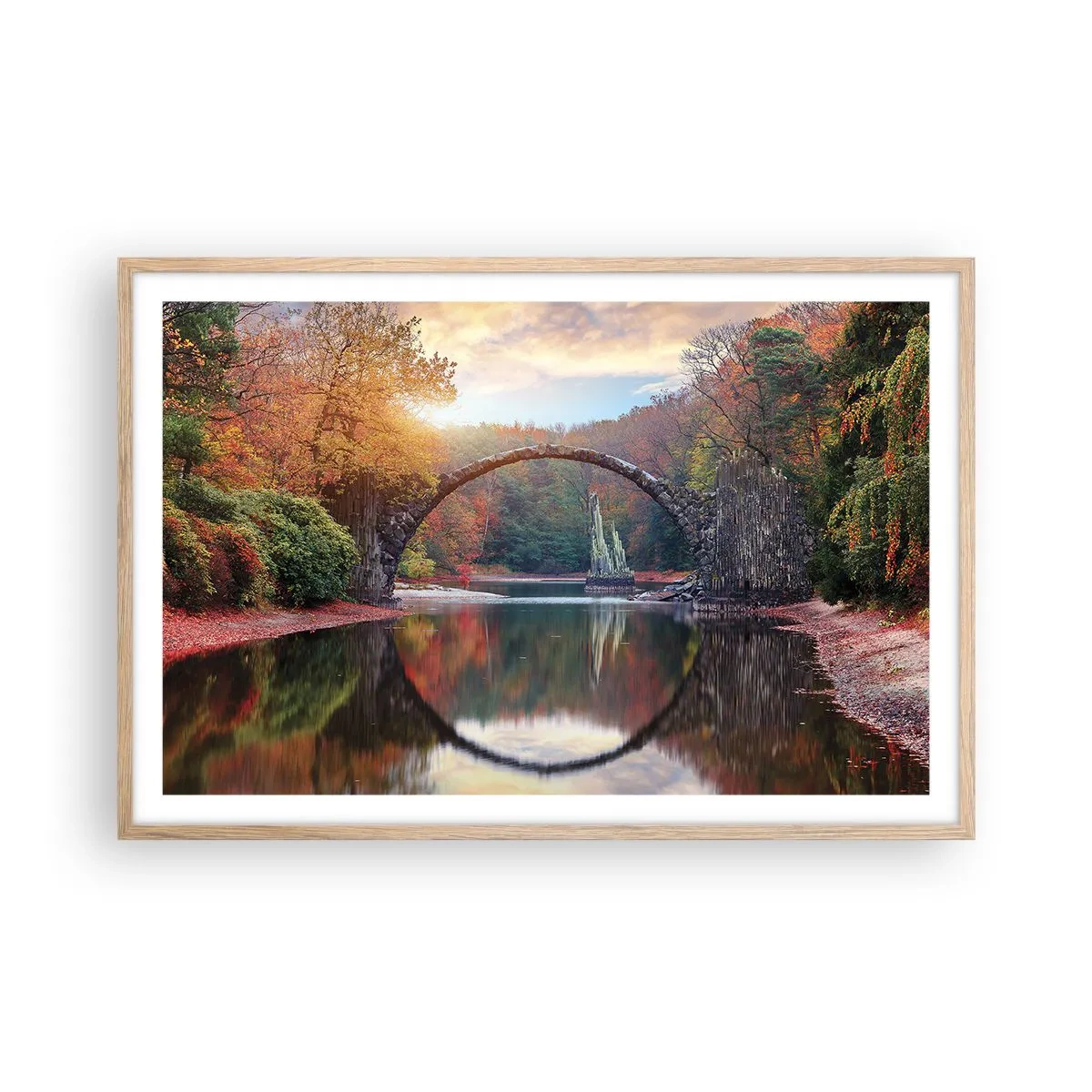 Poster in einem Rahmen aus heller Eiche - Auf der anderen Seite des Spiegels - 91x61 cm