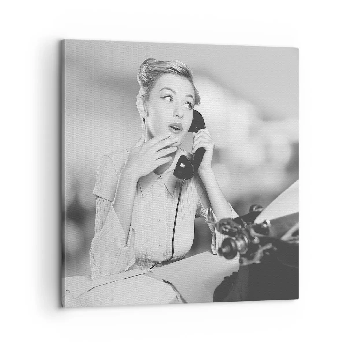 Bild auf Leinwand - Leinwandbild - Hallo, wir sind in den 1950er Jahren. - 60x60 cm