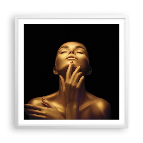 Poster in einem weißen Rahmen - Wie goldene Seide - 60x60 cm