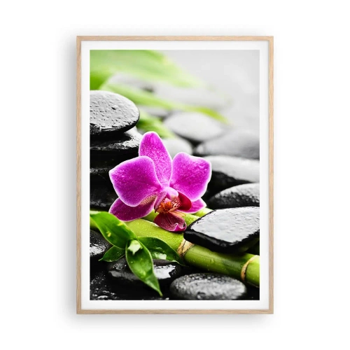 Poster in einem Rahmen aus heller Eiche - In ruhiger Balance - 70x100 cm