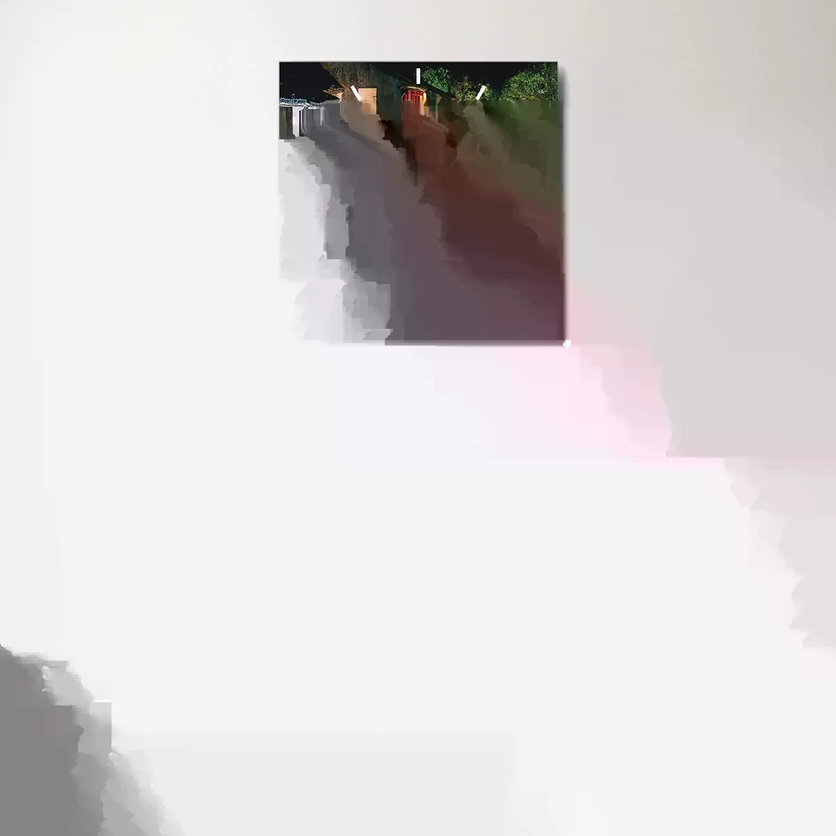 Wanduhr - Glasuhr - Ein Abend auf einer chinesischen Straße - 30x30 cm