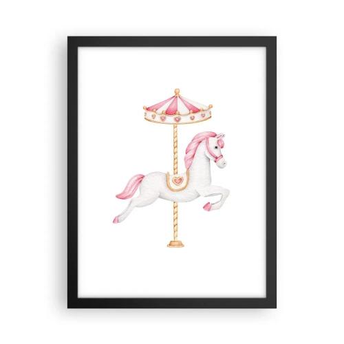 Poster in einem schwarzem Rahmen - Er legte los - 30x40 cm