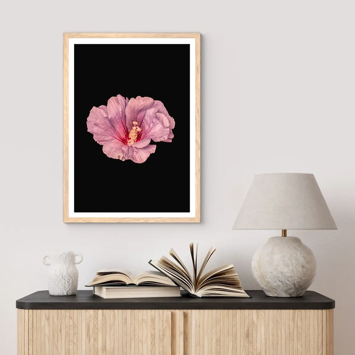 Poster in einem Rahmen aus heller Eiche - Direkt ins Herz - 40x50 cm