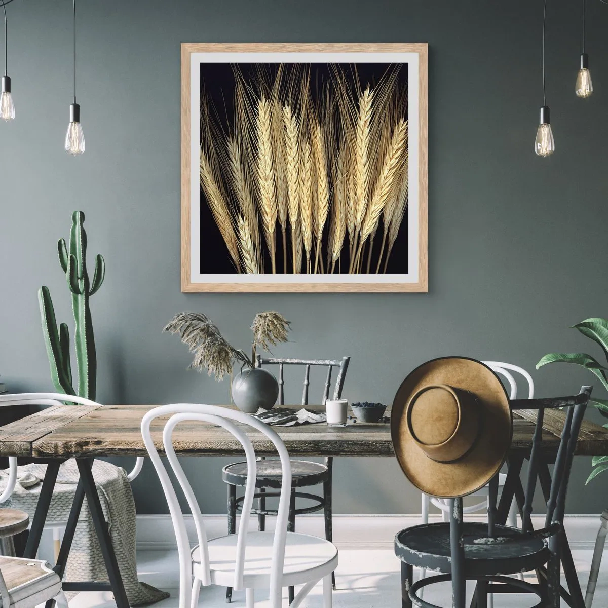 Poster in einem Rahmen aus heller Eiche - Rustikale Magie - 50x50 cm