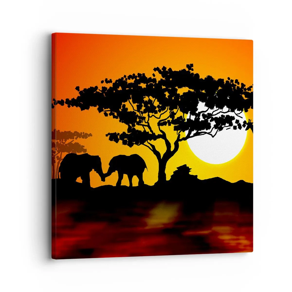 Bild auf Leinwand - Leinwandbild - Treffen in der Savanne - 30x30 cm