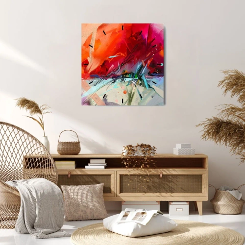 Wanduhr - Glasuhr - Eine Explosion von Lichtern und Farben - 30x30 cm