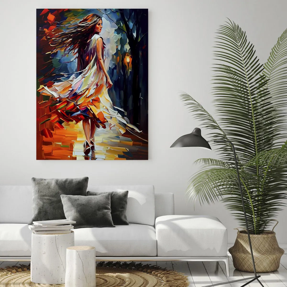 Glasbild - Bild auf glas - Herbstmädchen - 70x100 cm