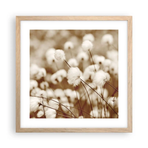 Poster in einem Rahmen aus heller Eiche - Flauschiges Kornfeld - 40x40 cm