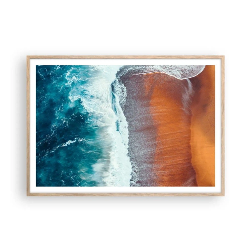 Poster in einem Rahmen aus heller Eiche - Berührung des Ozeans - 100x70 cm