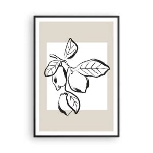 Poster in einem schwarzem Rahmen - Dort, wo Zitronen reifen… - 70x100 cm