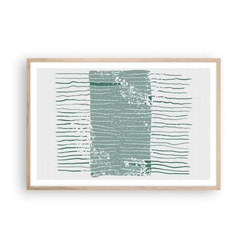 Poster in einem Rahmen aus heller Eiche - Marine Abstraktion - 91x61 cm