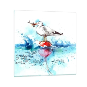 Glasbild - Bild auf glas - Erfolgreicher Fang - 30x30 cm