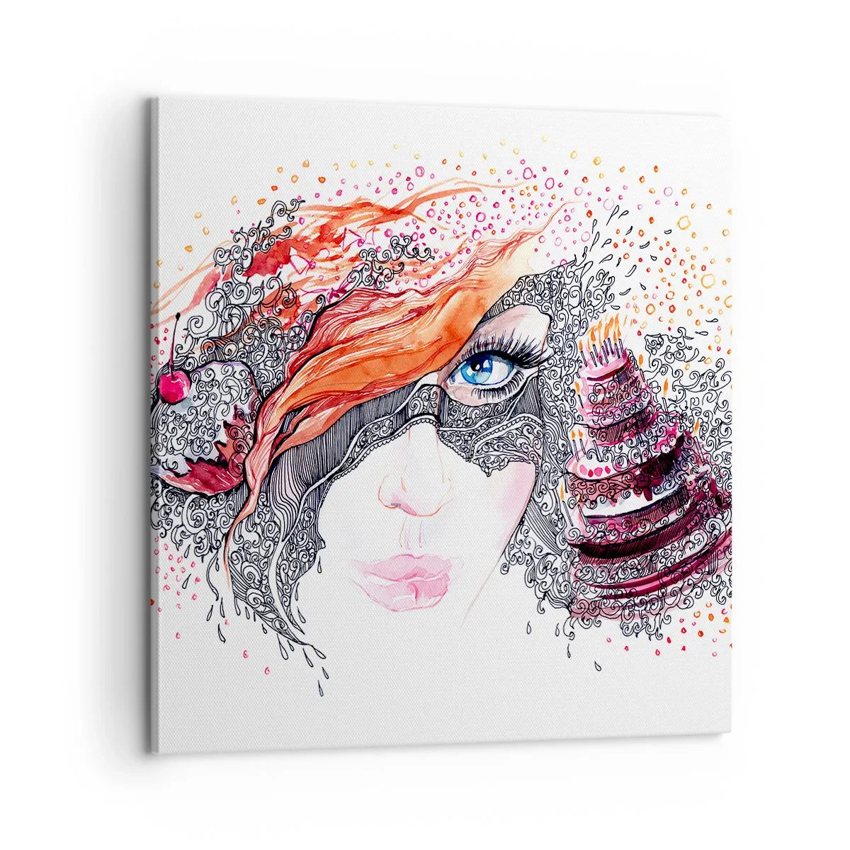 Bild auf Leinwand - Leinwandbild - Bei ihr ist jeden Tag Feiertag - 60x60 cm