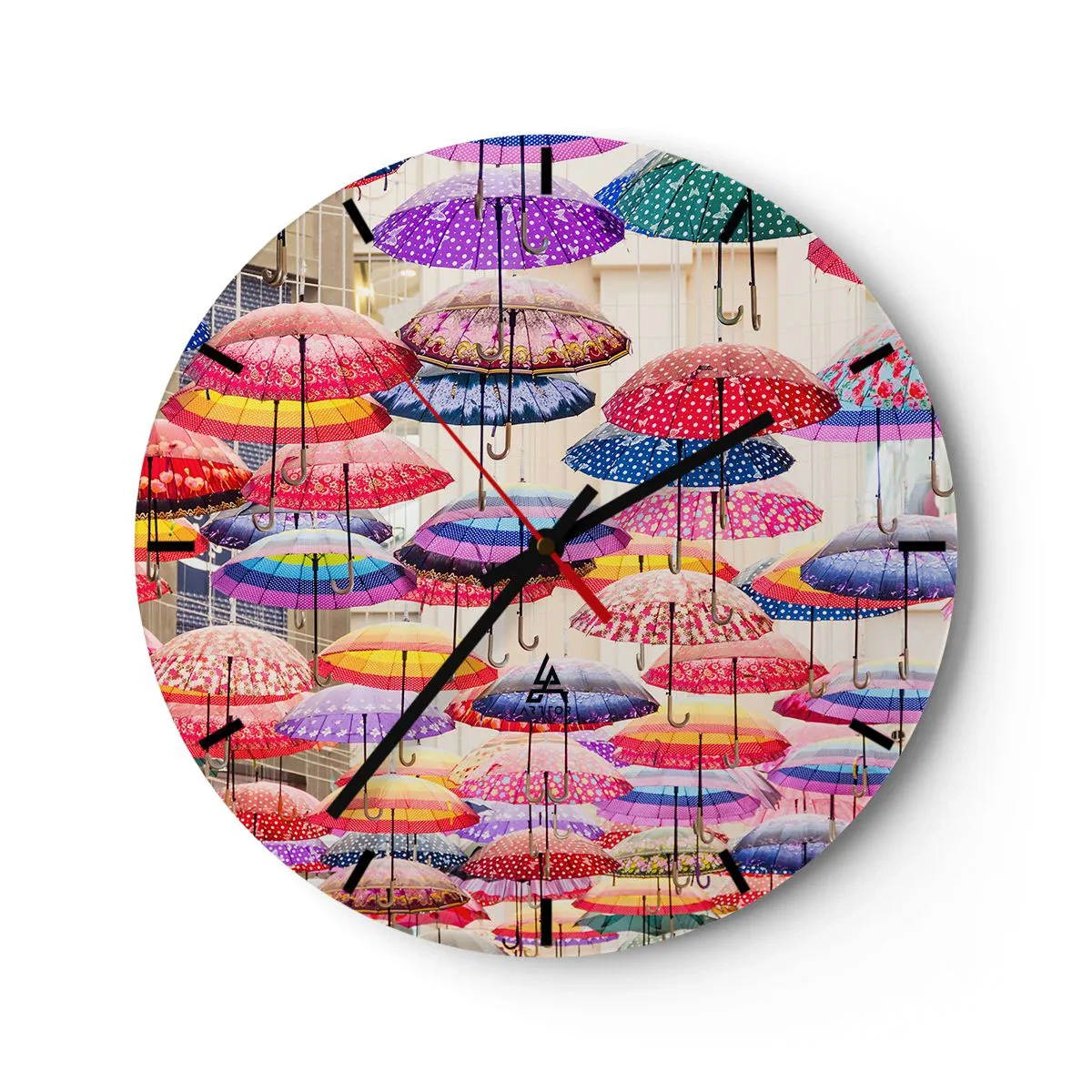 Wanduhr - Glasuhr - Stadtwiese - 40x40 cm