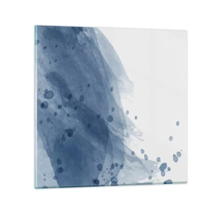 Glasbild - Bild auf glas - Blauer Tüll - 70x70 cm