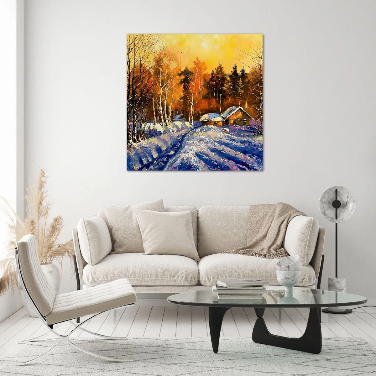 Glasbild - Bild auf glas - Wintereindruck in der Sonne - 30x30 cm