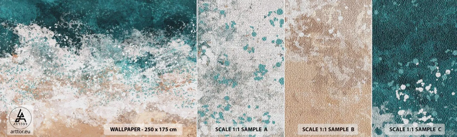 Fototapeten Muster Premium Canvas - Meeresgeschichten - Wasser, Strand, Meer - 100x30 cm