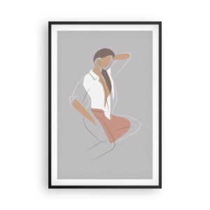 Poster in einem schwarzem Rahmen - Umriss der Anmut - 61x91 cm