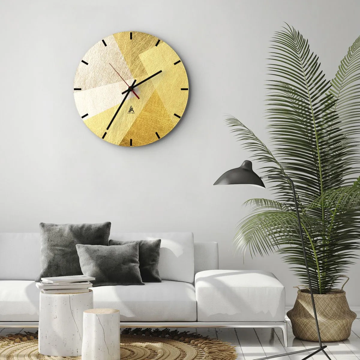 Wanduhr - Glasuhr - Geometriewetter - 40x40 cm