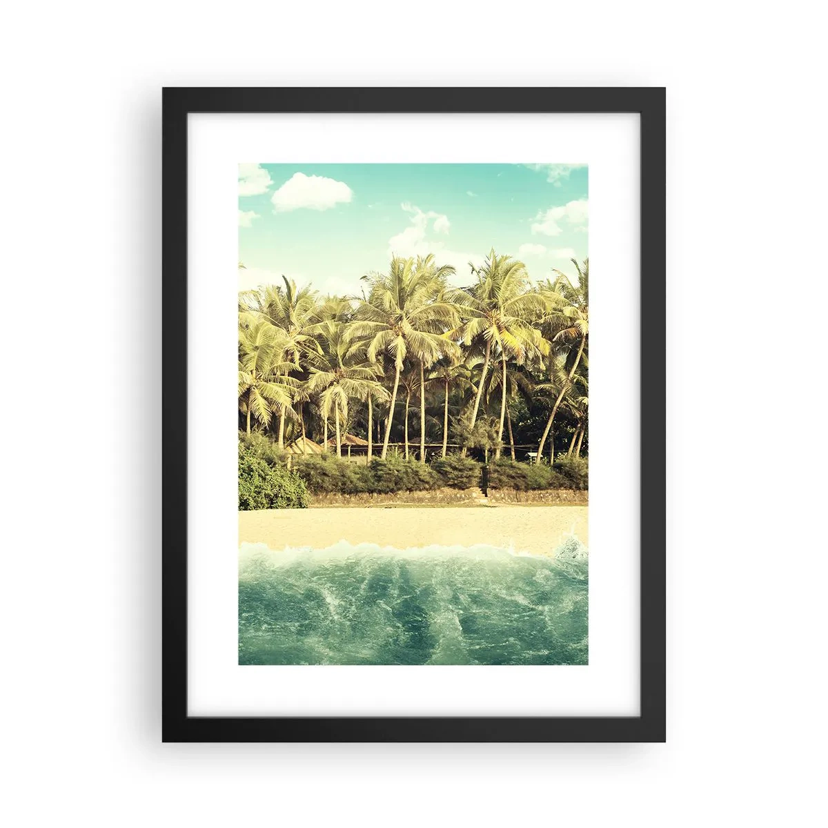 Poster in einem schwarzem Rahmen - Wie wäre es hier? - 30x40 cm