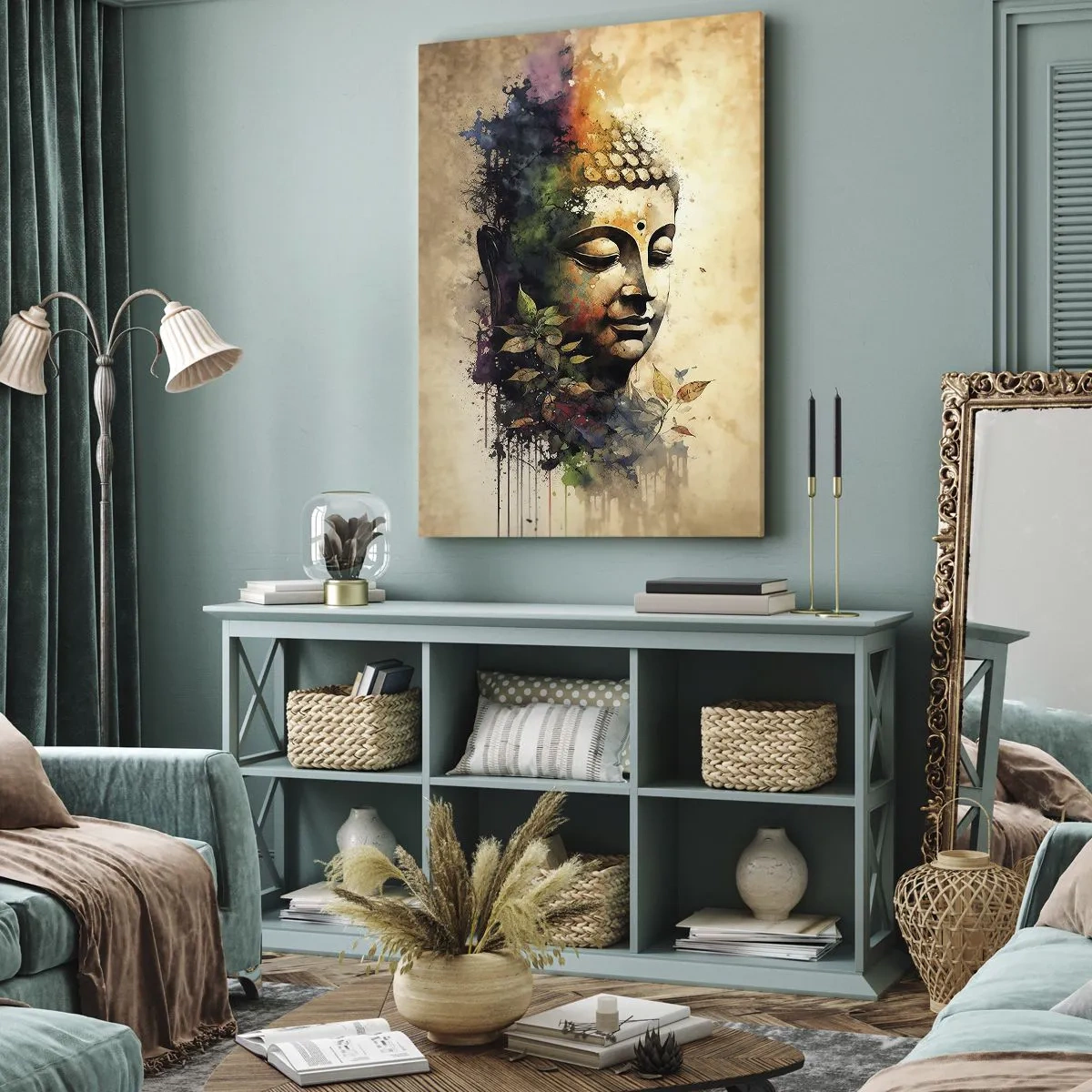 Bild auf Leinwand - Leinwandbild - Namaste! - 80x120 cm