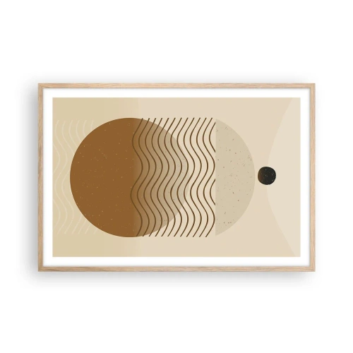 Poster in einem Rahmen aus heller Eiche - Zur Entstehung geometrischer Figuren - 91x61 cm