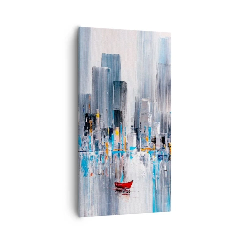 Bild auf Leinwand - Leinwandbild - Metropole an der Bucht - 55x100 cm