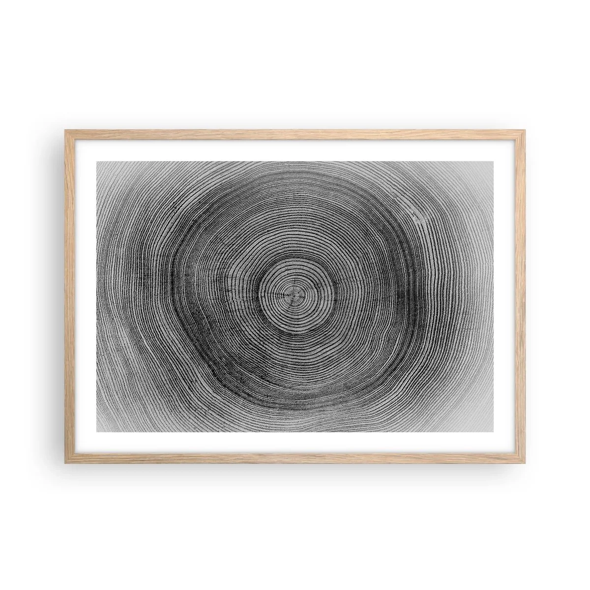 Poster in einem Rahmen aus heller Eiche - Zeichen der Zeit - 70x50 cm