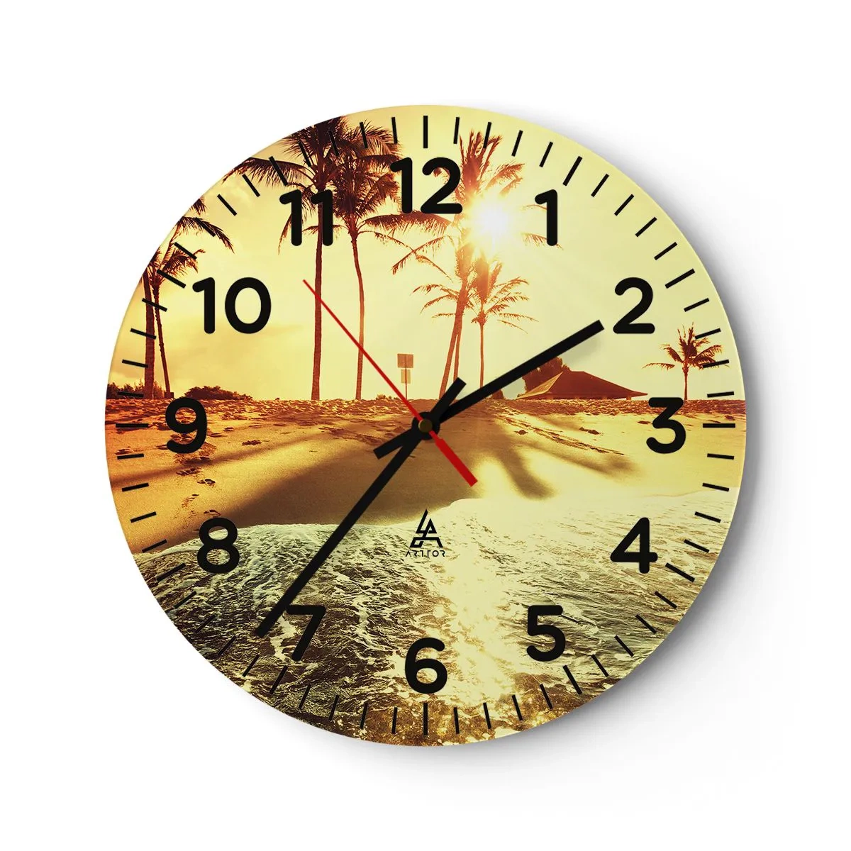 Wanduhr - Glasuhr - Kalifornien am Nachmittag - 30x30 cm