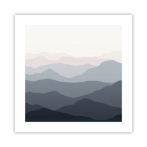 Poster - Wellen der Berge - 40x40 cm