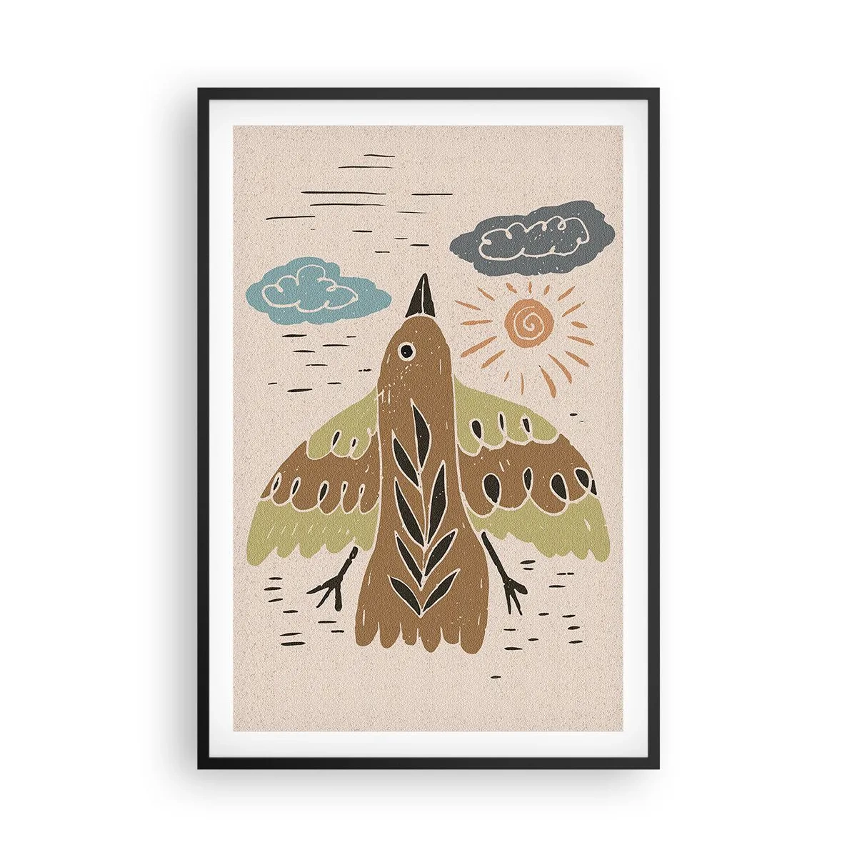 Poster in einem schwarzem Rahmen - Guten Flug - 61x91 cm