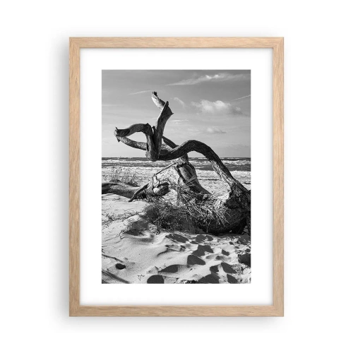 Poster in einem Rahmen aus heller Eiche - Meeresskulptur - 30x40 cm