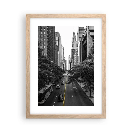 Poster in einem Rahmen aus heller Eiche - New Yorker Morgen - 30x40 cm