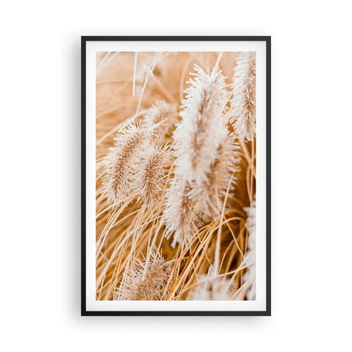 Poster in einem schwarzem Rahmen - Das goldene Rauschen des Grases - 61x91 cm