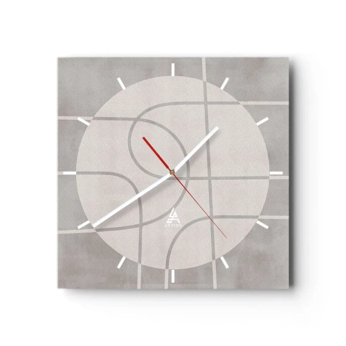 Wanduhr - Glasuhr - Kreisförmig und geradeaus - 40x40 cm