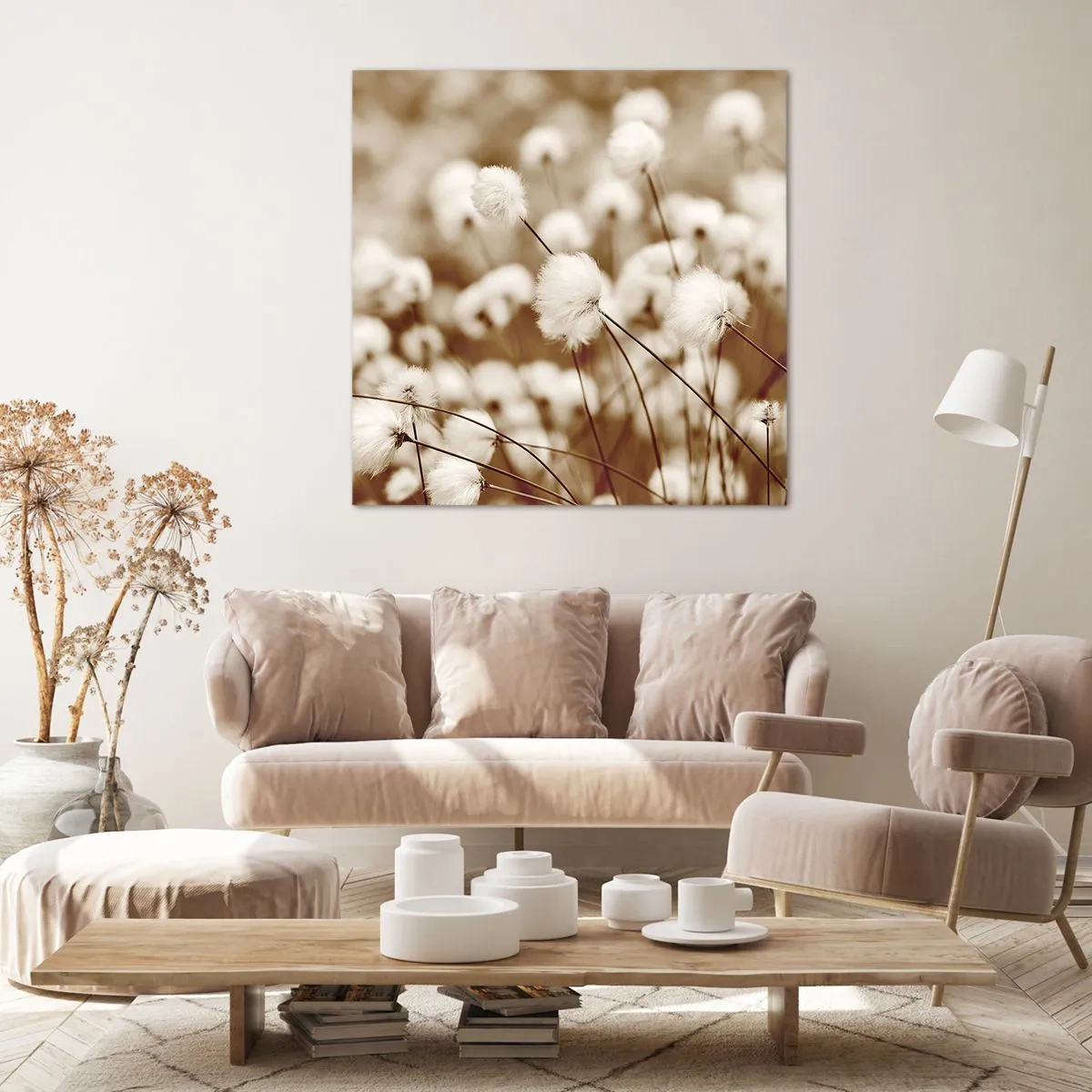 Bild auf Leinwand - Leinwandbild - Flauschiges Kornfeld - 70x70 cm