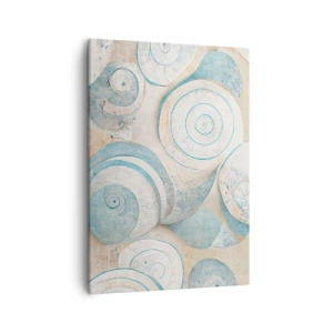 Bild auf Leinwand - Leinwandbild - Abstrakte Muscheln in Pastelltönen - 50x70cm - Was verbirgt sich in der Muschel? - Moderne Wanddekoration für Wohnzimmer und Schlafzimmer ARTTOR