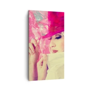 Bild auf Leinwand - Leinwandbild - Retro-Porträt in einem rosa Nebel - 45x80 cm