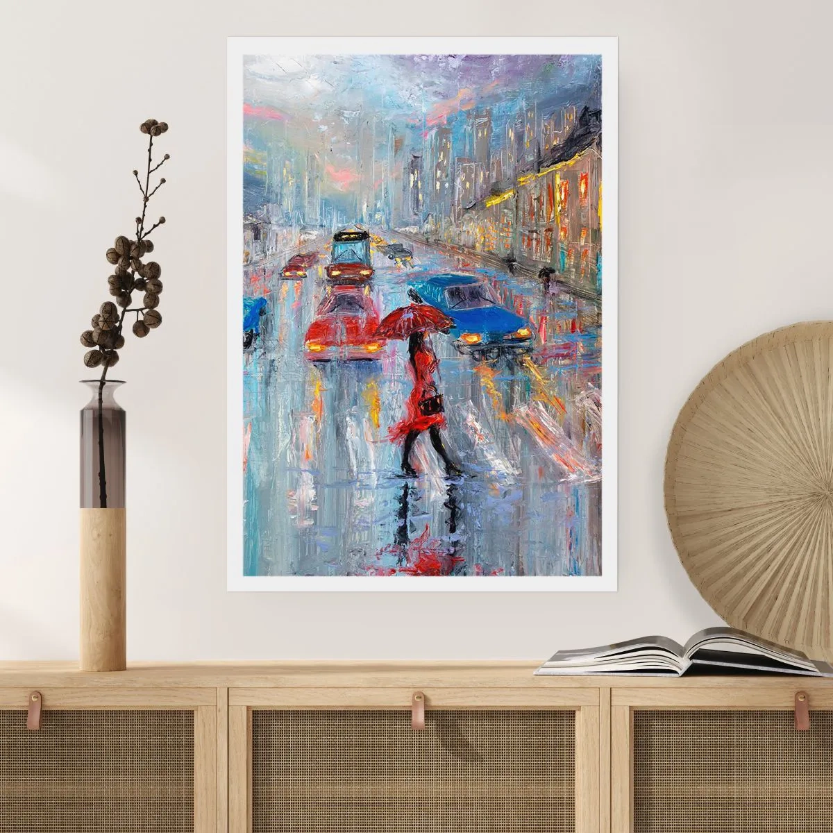 Poster - Regnerischer Nachmittag in der Stadt - 30x40 cm