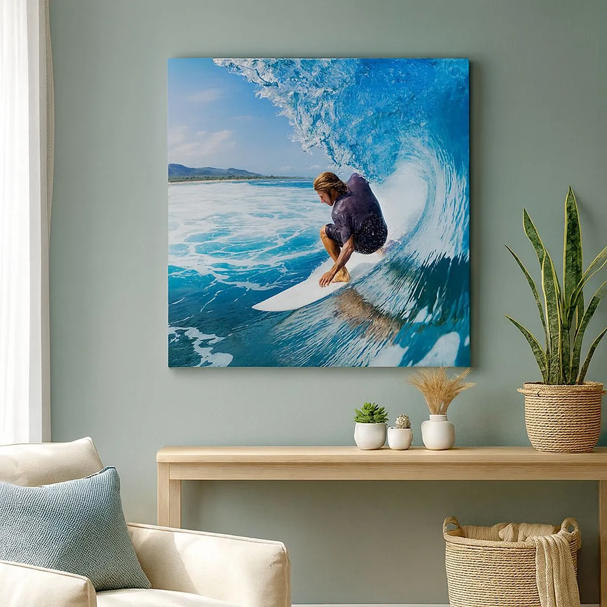 Bild auf Leinwand - Leinwandbild - Tanzen mit den Wellen - 30x30 cm