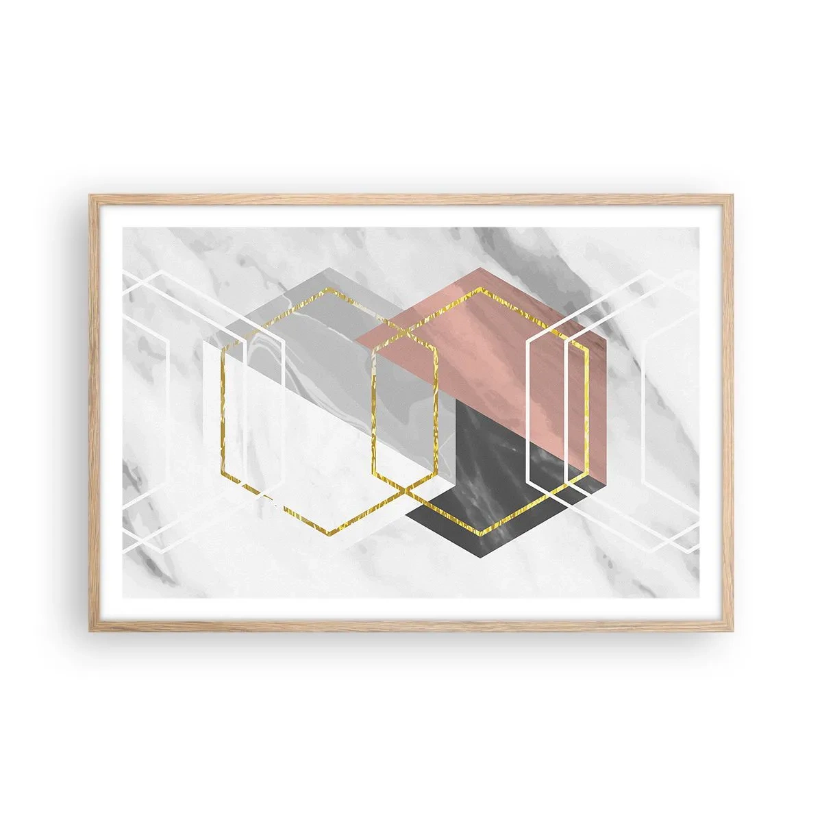 Poster in einem Rahmen aus heller Eiche - Kettenkomposition - 91x61 cm