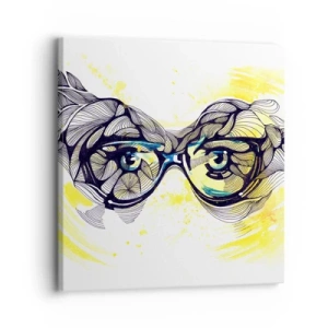 Bild auf Leinwand - Leinwandbild - Durch blaue Brille - 30x30 cm